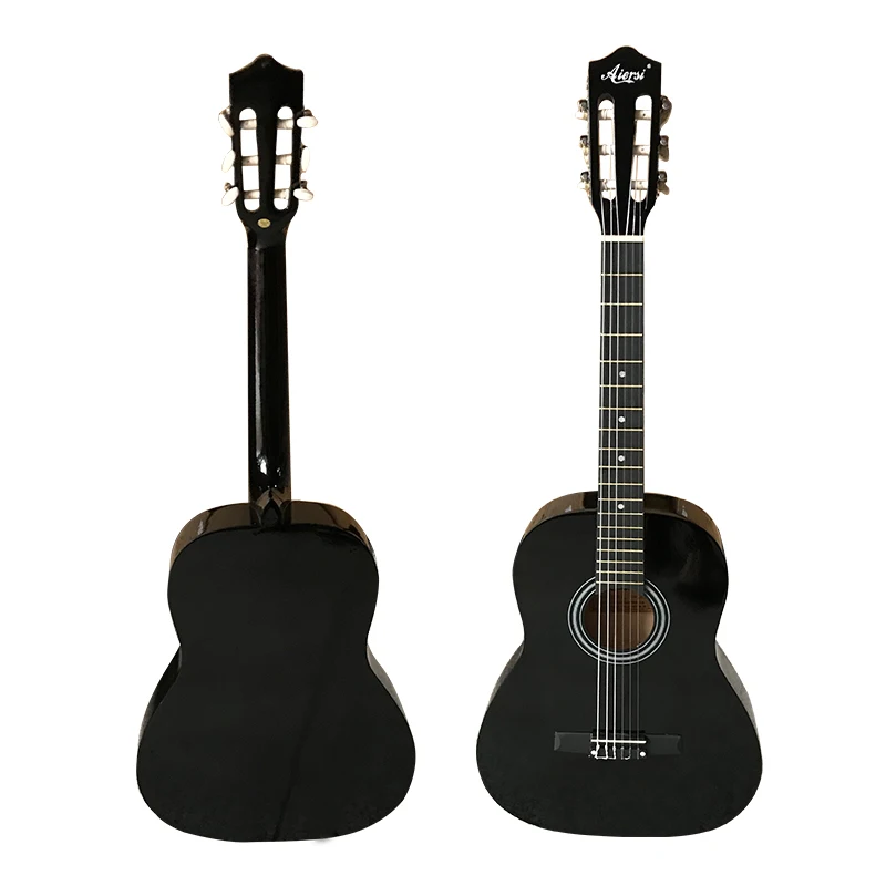 Chinese Aiersi brand low price various colour 6 string classic guitar with chrome machine head for beginners and students