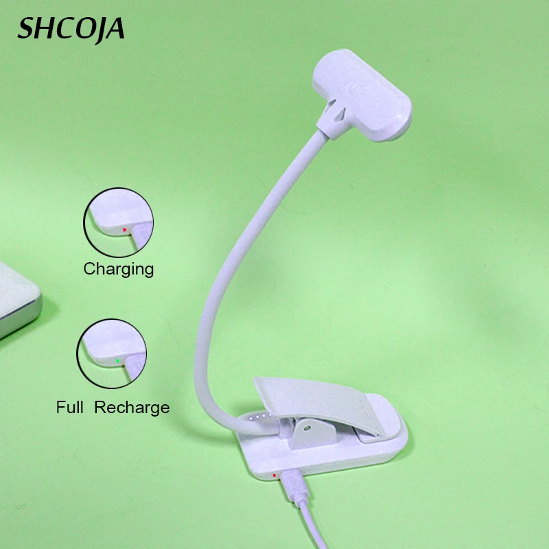Foldable USB Rechargeable Touch Switch Led Book Light Reading Lamp Bedroom Mini Lithium Flexible ABS Plastic 80 Warm & White 160