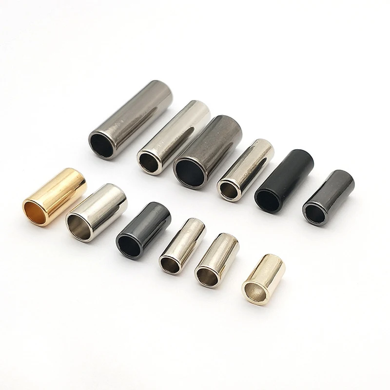 High quality shoe lace vacuum plating rainbow colorful style aglets custom metal lock aglet hoodie cord end tips