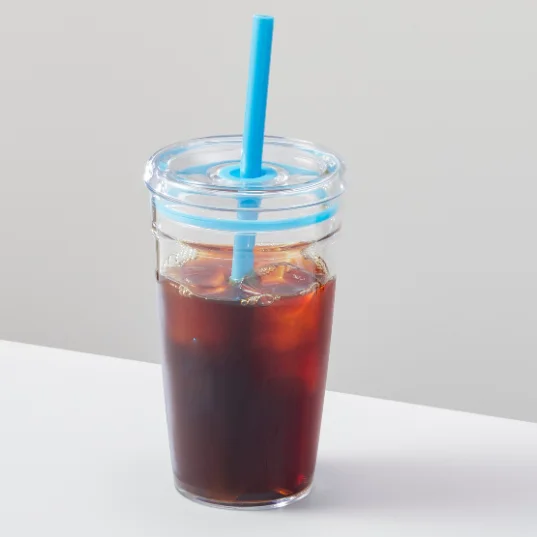 2025 NEW Clear Cold Tumbler  PCTG BPA free Coffee Cup Tumbler With Silicone Straw 16oz Sing Wall plastic cup with Lids and Straw