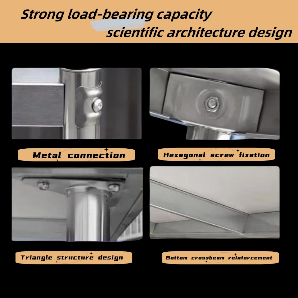 Stainless Steel Prep Table High load-bearing capacity Kitchen Prep cutting board work table Kitchen Equipment Workbench