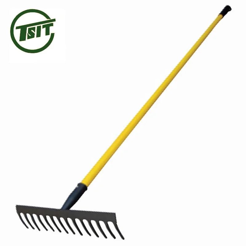 Long fiberglass handle garden steel iron rakes