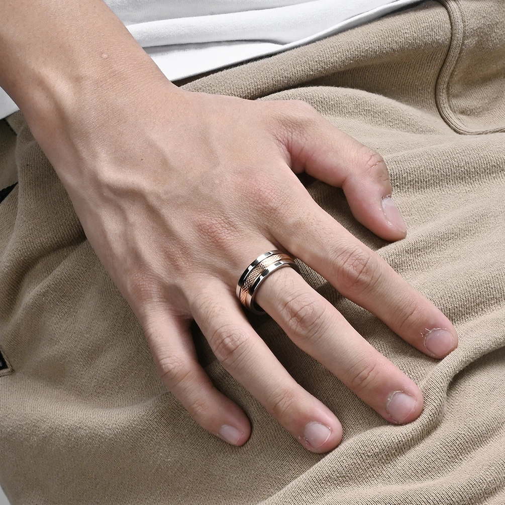 Trendy Simple Stainless Steel Slewing Ring Wholesale Spinning Rings Men Ring Jewelry Manufacturers