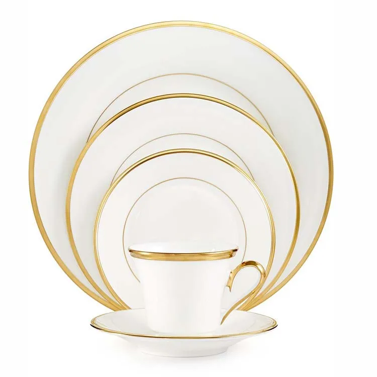 Tangshan Factory High Quality Luxurious Fine Bone Chine Porcelain 5pcs Dinner Set For 1 Person In Brazil