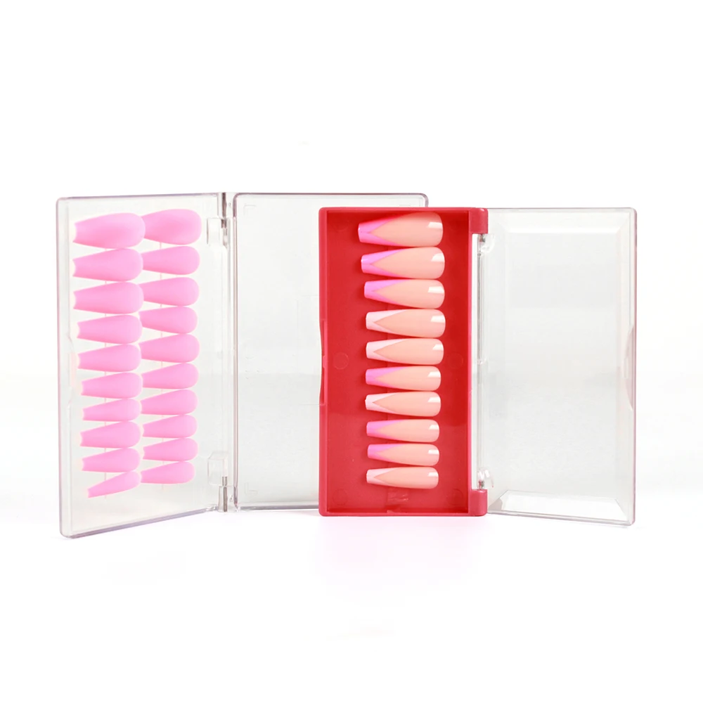 Rectangle PP plastic packaging for Acrylic Nail Empty  Nails Package support custom size