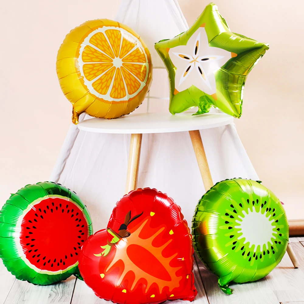 Fruit Mylar Balloons Helium Foil Party Balloons Watermelon Strawberry Lemon Orange Fruit Balloons