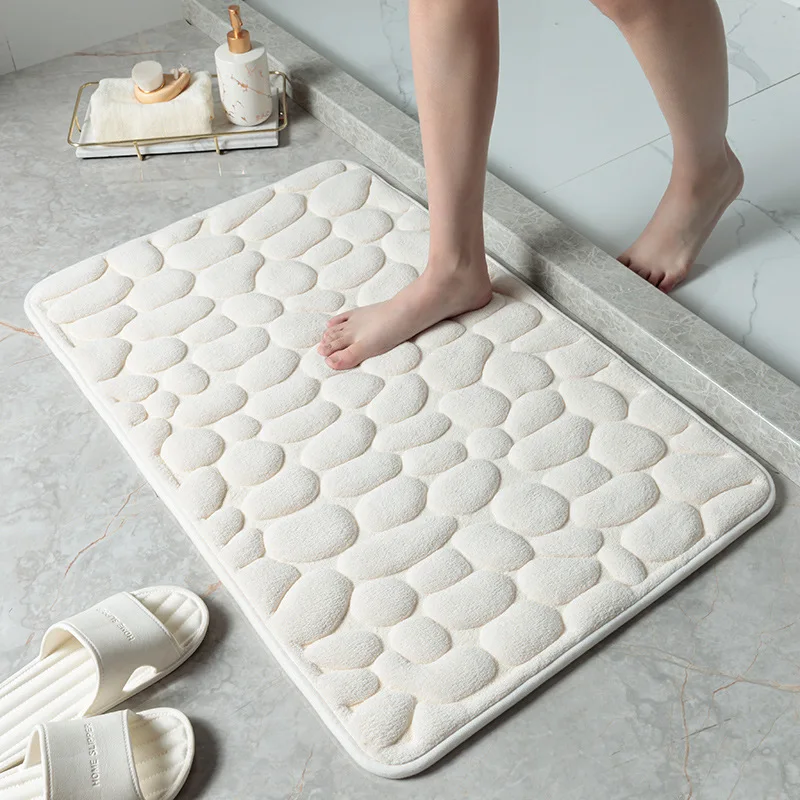 3D Pebble Soft Quick Dry Super Water Absorb Non Slip Memory Foam Bath Mat for Bathroom