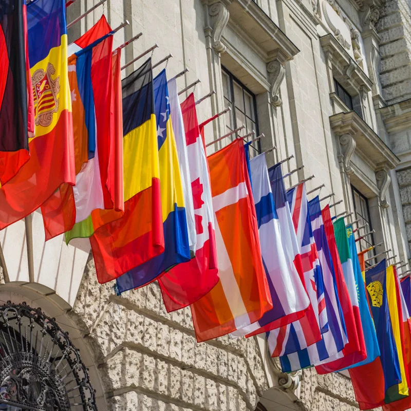 Hot Sale Custom Printing Sublimation National Country Flag Canada Toronto Maple Leaf Blue White Black Yellow Red St George Flags