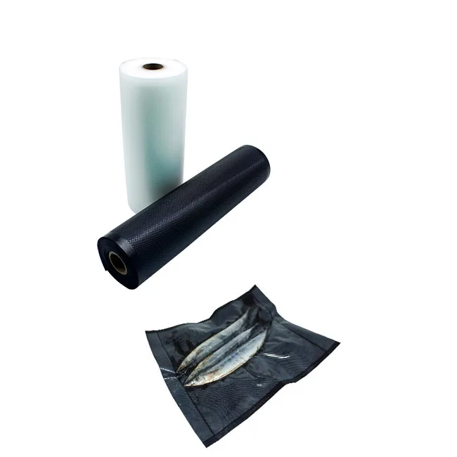 Co-extruded Boilable Strong Seal and Reliable Textured Vacuum Pouches Large Capacity Food Storage rolls with Mesh Lining