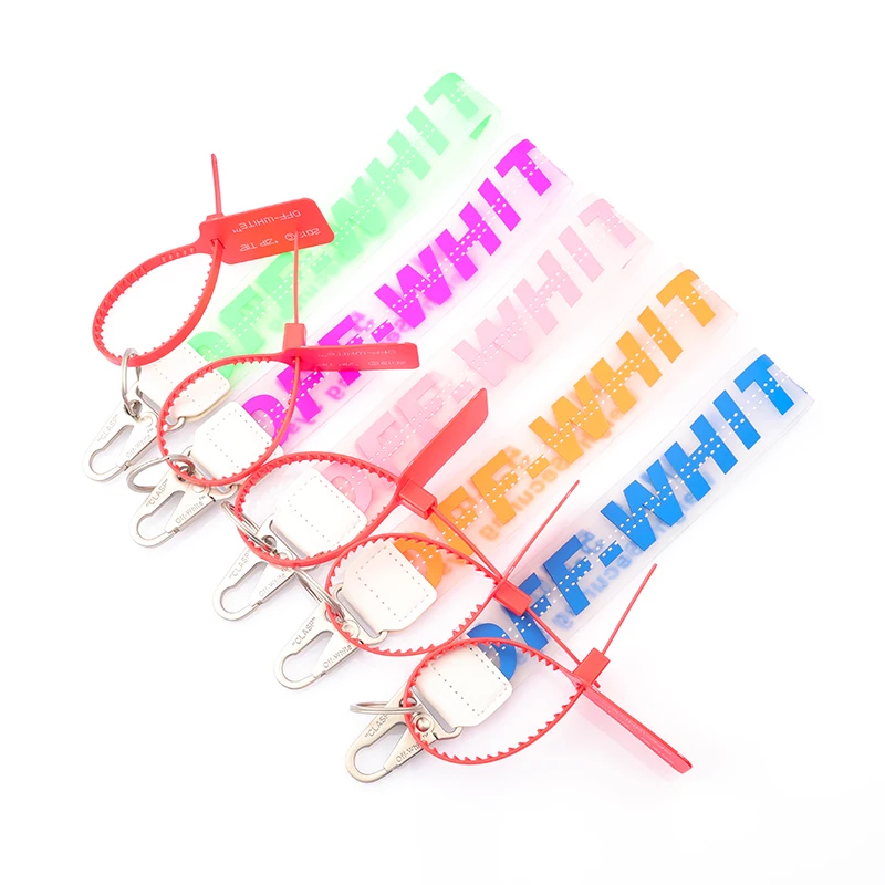 Fashion Backpack Decoration Accessories Multicolor Transparent Pvc Letter Embossed Keychain