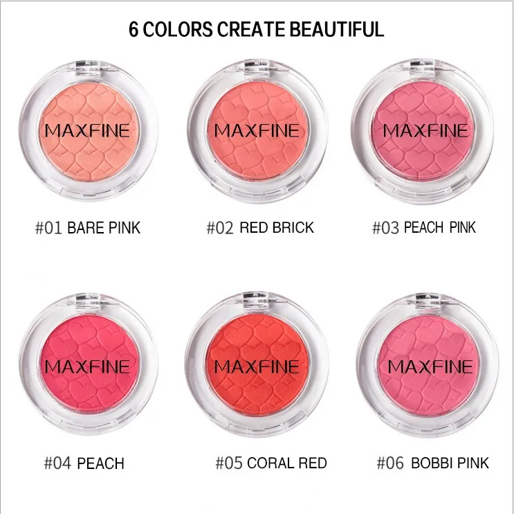 Hot selling OEM 6colors blusher makeup blush palette new updated