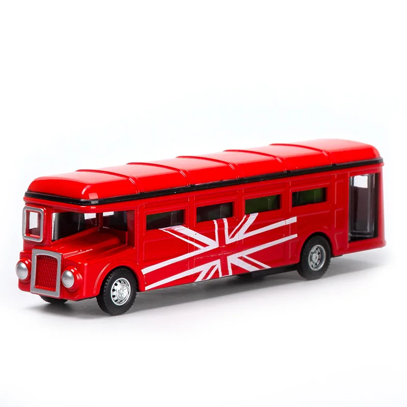 Wholesale custom zinc alloy mini England bus pull back car toy