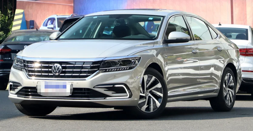 A brand-new export of black hybrid used cars driving at high speed EV