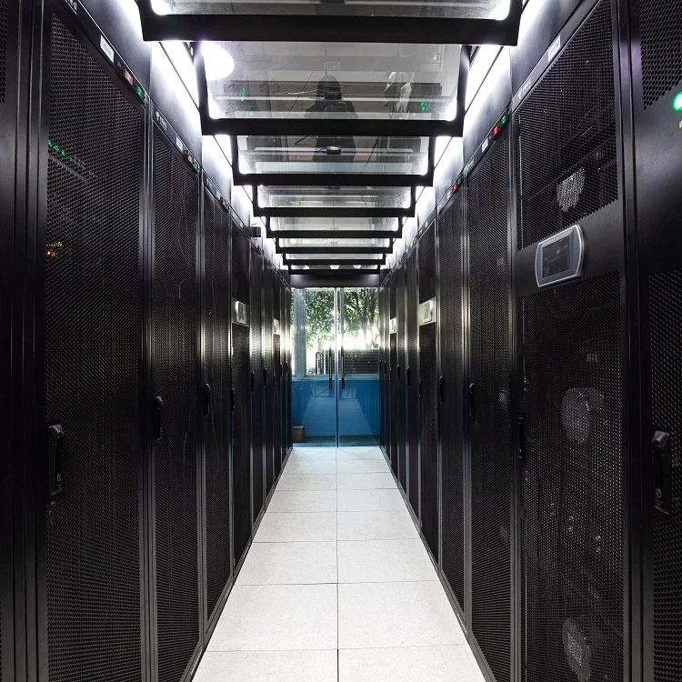 soundproof air conditioned server racks 42u odf rack cabinet with utp cat6 fibre optic cable ac precision data center