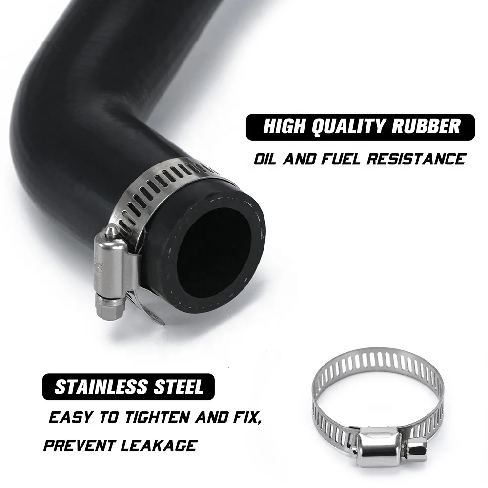 Fuel Filler Hose & Fuel Vent Hose Set with 4 Clamps For 87-95 Jeep Wrangler (YJ) 2.5L 4.0L 4.2L 52040079 52040081 PQY-SXG06BK