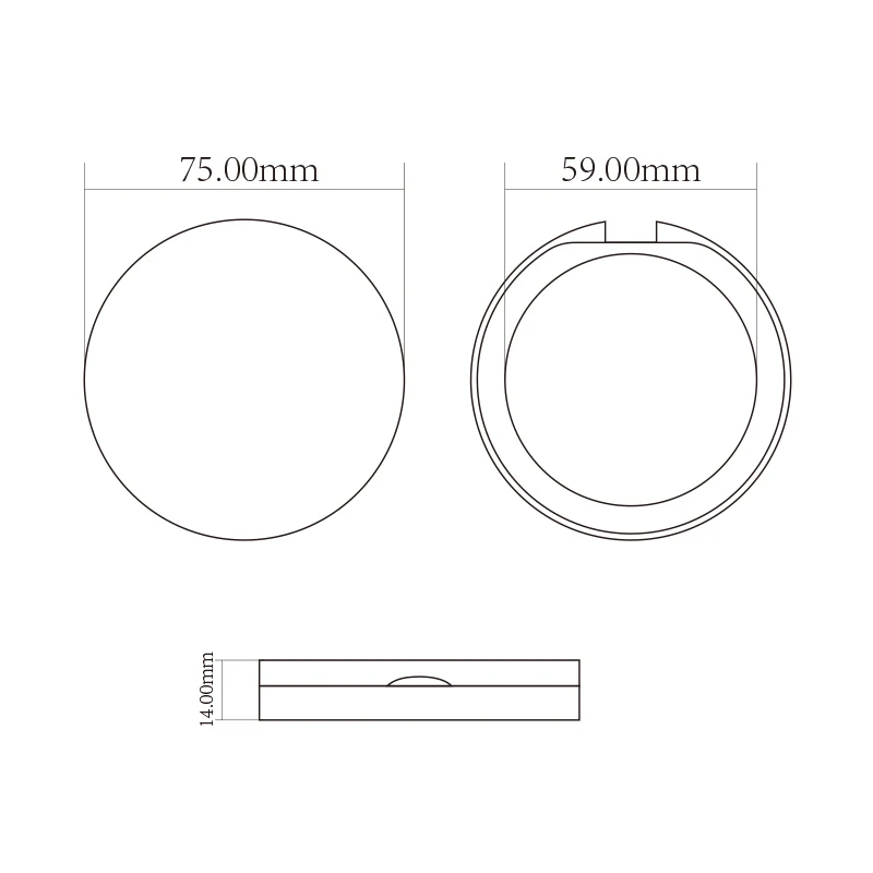 silver 59mm single layer compact powder case packaging magnet solid perfume balm container