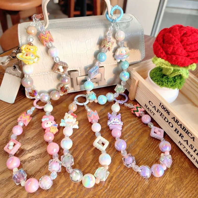 3D Creative Cute Cartoon mobile phone keychain Accessories Car Bag Pendant  Sanrioes Kuromi melody keyring Key chain