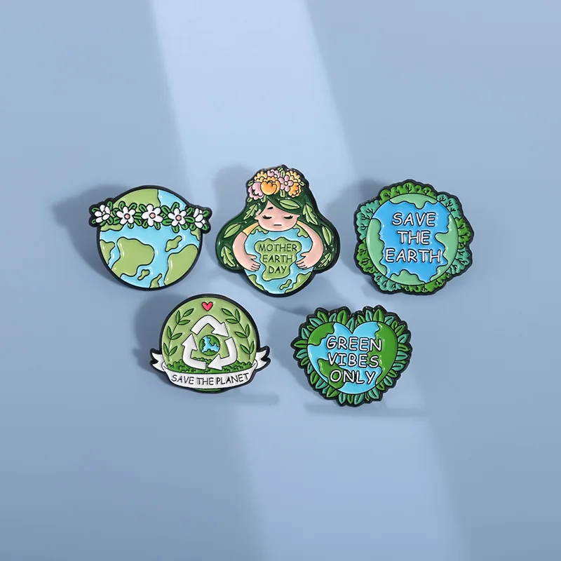 Protect the earth and environment custom plating enamel pin wholesale high quality badge lapel pin