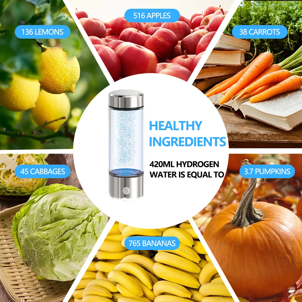 Custom New Gifts Dismountable Rechargeable Hydrogen Water Generator Innovative Multifunction Pem Spe Hydrogen Water Bottle