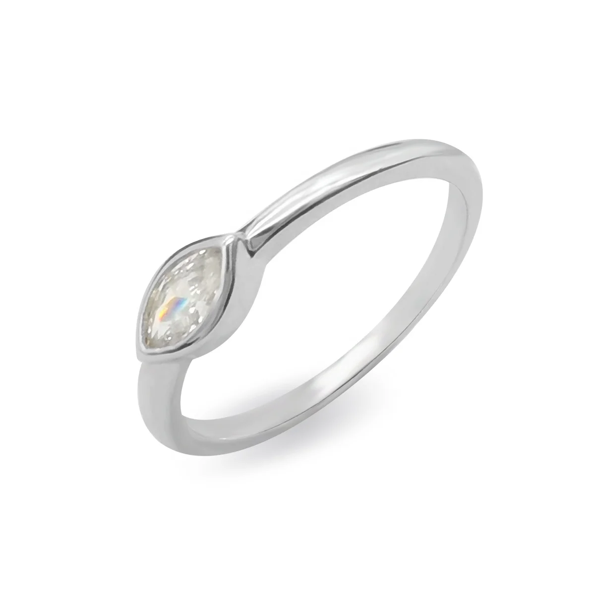 Модное кольцо Marquise CZ из стерлингового серебра 925 пробы Позолоченные Кольца обещают кольца на