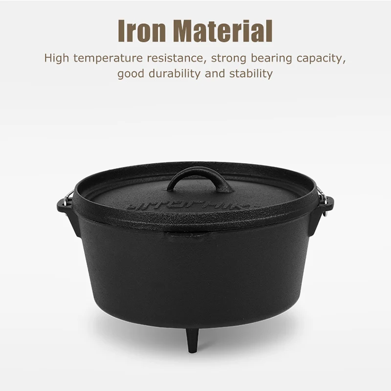 Hitorhike outdoor camping cookware iron cast pan 1-2person cooking pot picnic equipment