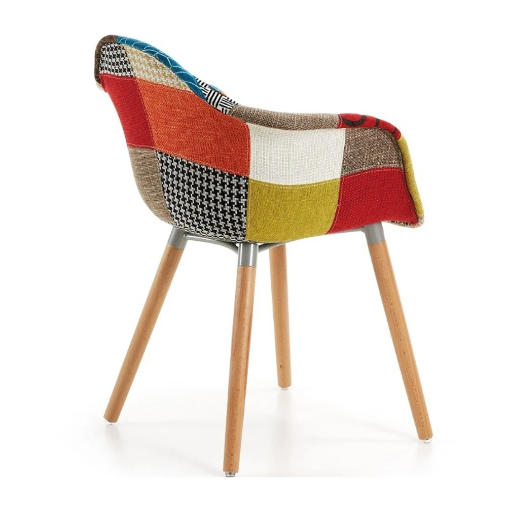 Hot Sale Factory Wholesale Luxury Comfortable Velvet Soft Cushion Wooden Leg Chairs Modern Fabric Dining Chair