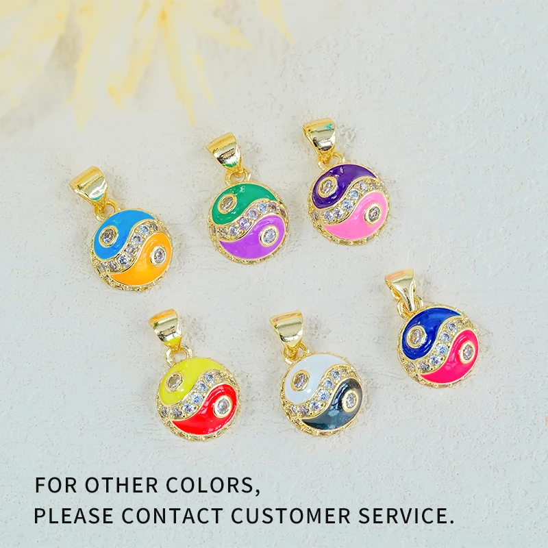 2023 Ying Yang Tai Chi Pendant 18K gold plated Necklace Pendants Jewelry Making DIY Gold Accessories Bracelets Charms CZPendants