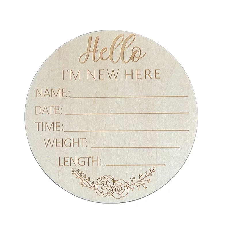 Hello World Sign Newborn Baby Announcement Card Birth Stats Sign Birth Announcement Sign