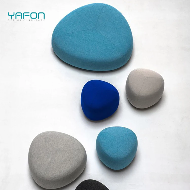 Manufacture Best Price Small Stool Fabric Colorful Sectional Puffy Sofa Bench for Public Area