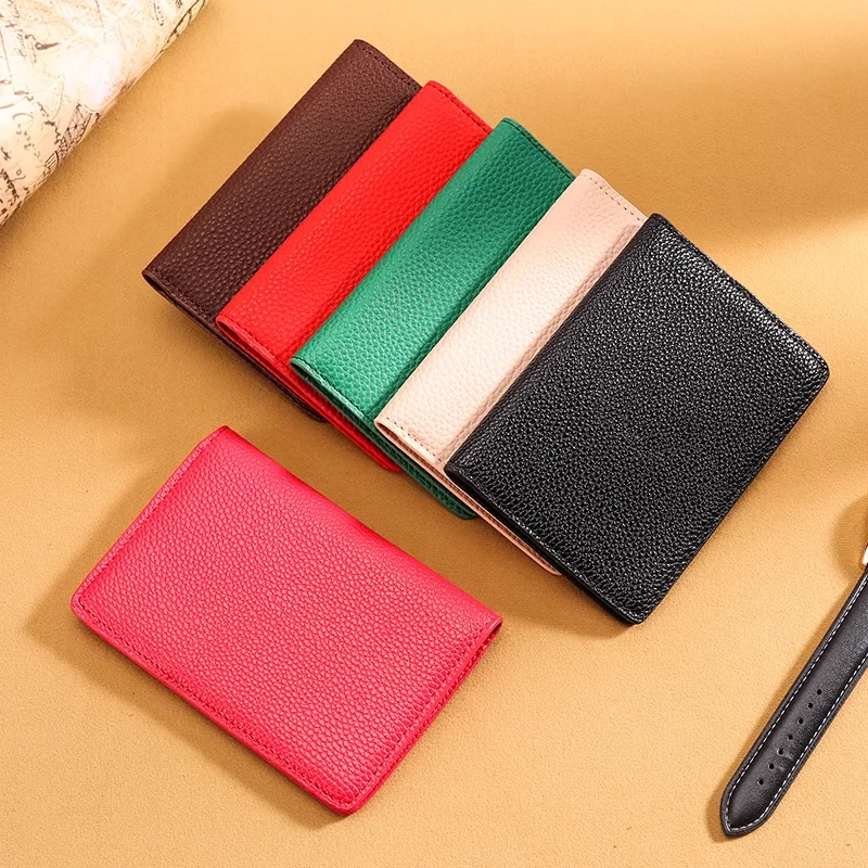 Soft Pu Leather Atm Bank Purse Passport Id Business Credit Card Protector Cover Wallet