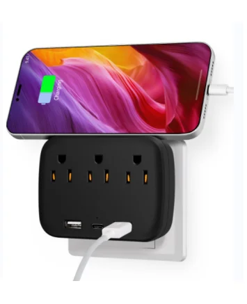 Wonplug New Lightning Surge Protector 6 Outlets Power Strip With 3 USB 1 Type C Phone Charger US Plug  Electric Extension Socket