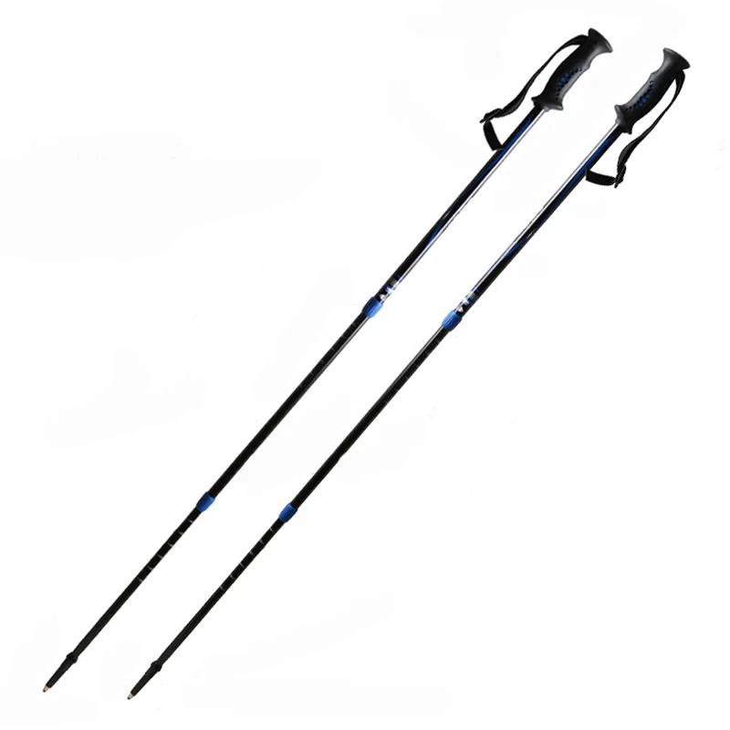 High Quality Endurable Aviation Aluminum Foldable Trekking Poles Collapsible Walking Sticks For Mountaineering Activities