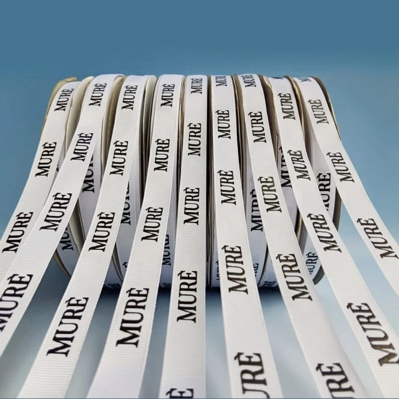 Luxury Customised Gift Wrapping Ribbons Roll  Packing Personalised Logo Ribbon Polyester Custom  Printed Ribbon With Logo