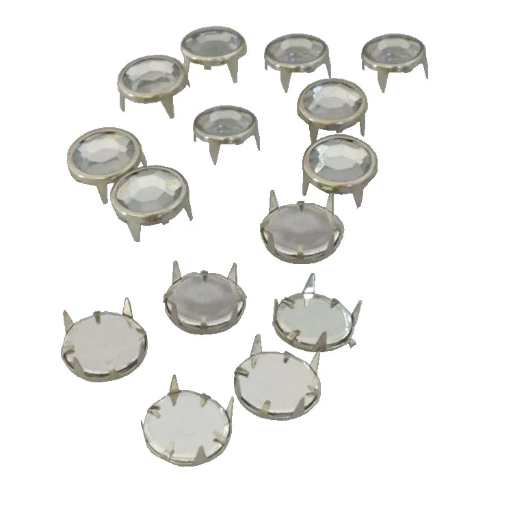 
 10 мм никель цвет стекло камень заклепки бас горный хрусталь контакт с бриллиантовой заклепкой и заклепками, без шнуровки  