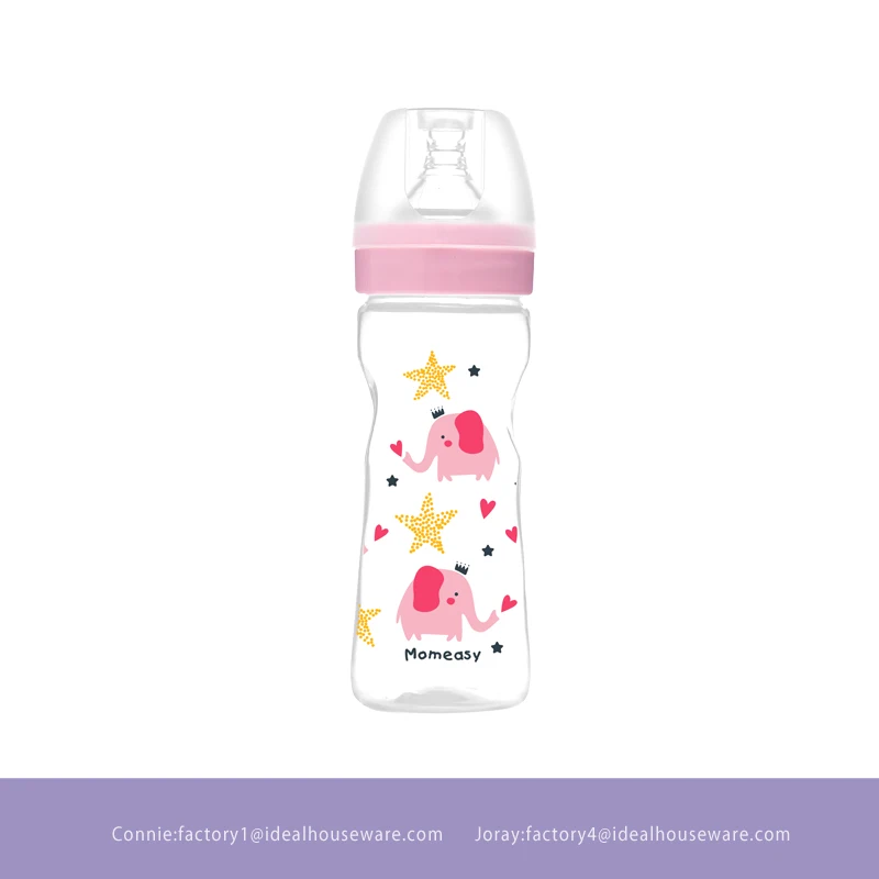 
MOQ One Carton factory directly supply Baby 240ml/oz wide neck PP feeding bottle 