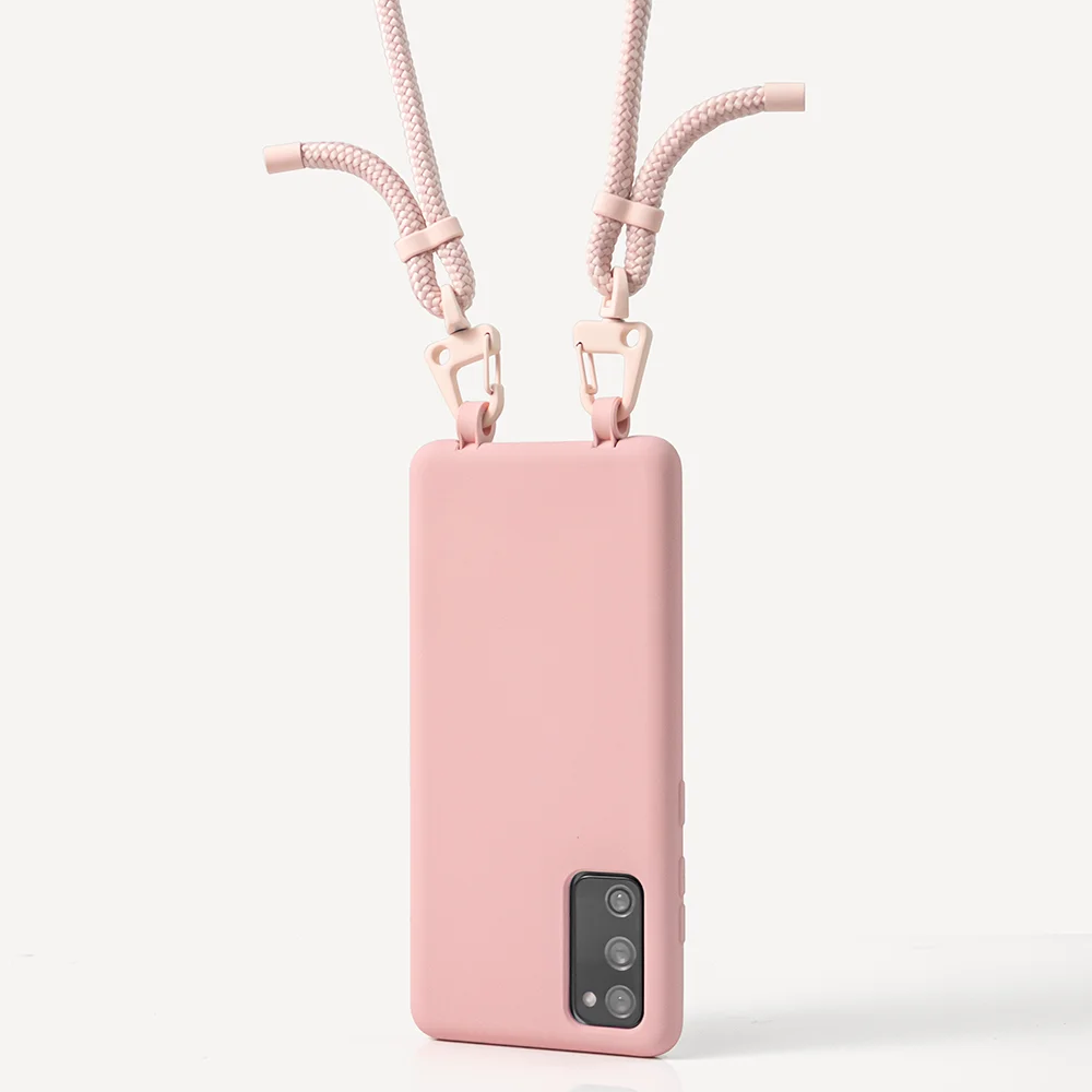 Съемное ожерелье, идеально подходит, мягкий силиконовый чехол для телефона через плечо с подходящим плоским шнуром и ремешком для iPhone 13, для Samsung
