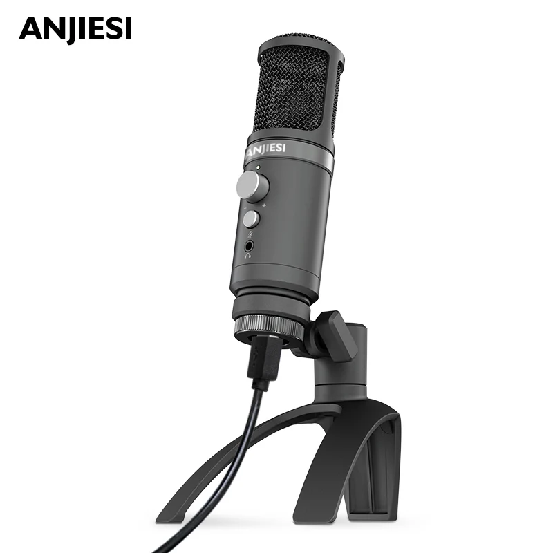 Live Broadcast Microphone usb desktop microphone With Mic Stand For Sound Recording Podcast Studio Condenser Microphone