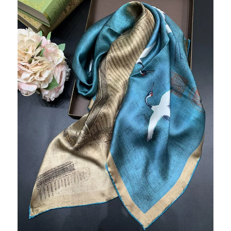 China manufacturer women soft silk scarf handbag decoration Women Scarf Silk