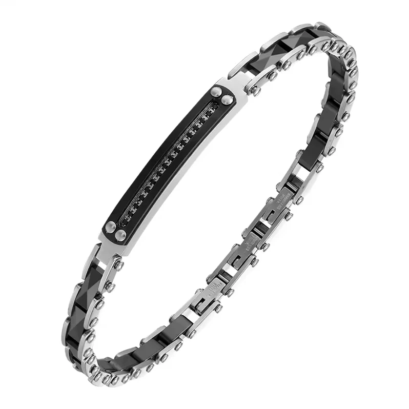 New Fashion Jewelry Bracelets High Quality Ceramic 316 Stainless Steel Bracelet Men