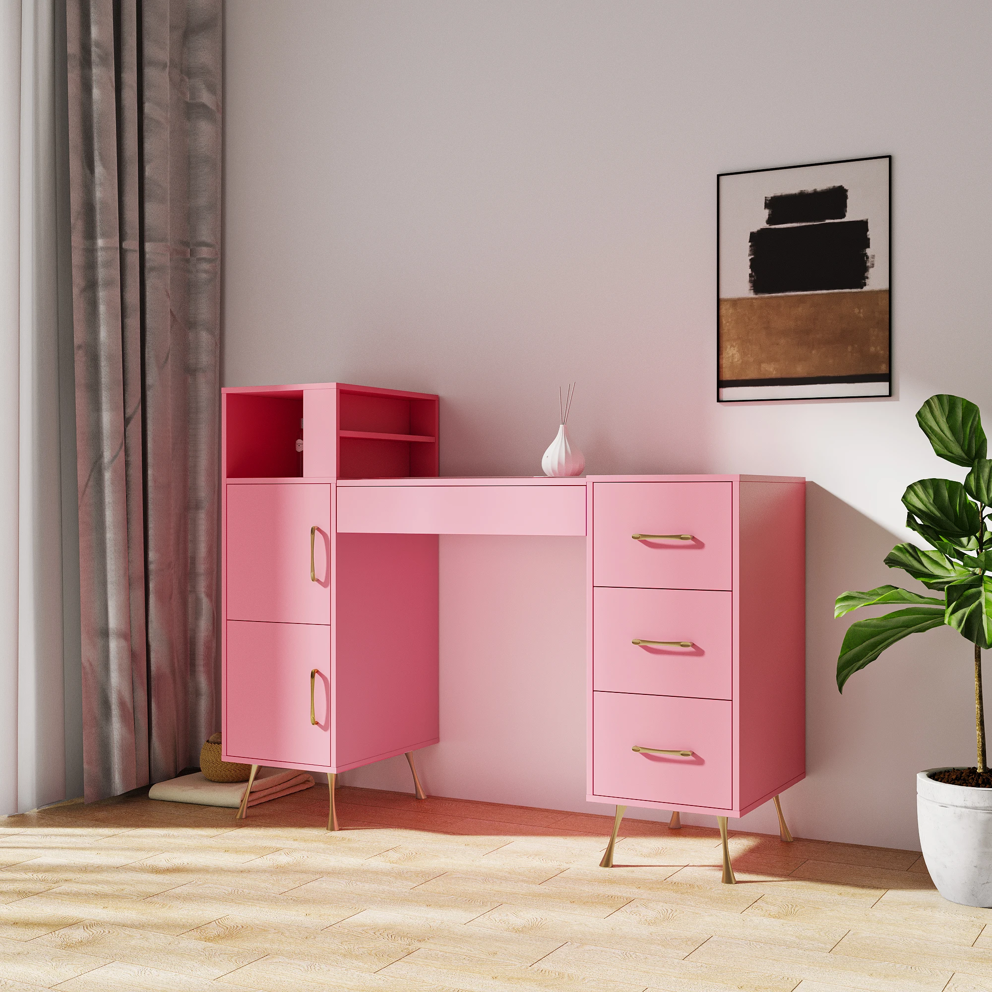 nail art equipment modern design manicure nail table beauty salon desk nail makeup desk salon furniture wood standard packing