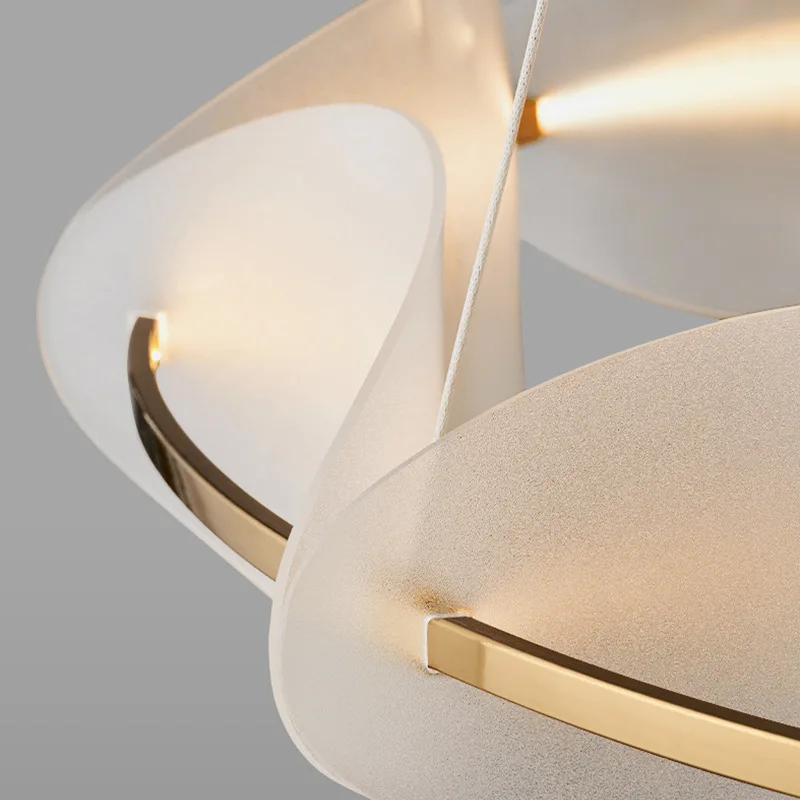 Modern Living Room Chandelier Bedroom Ring Home Luxury Minimalist Nordic Pendant Light Restaurant Petals Ceiling Lamp