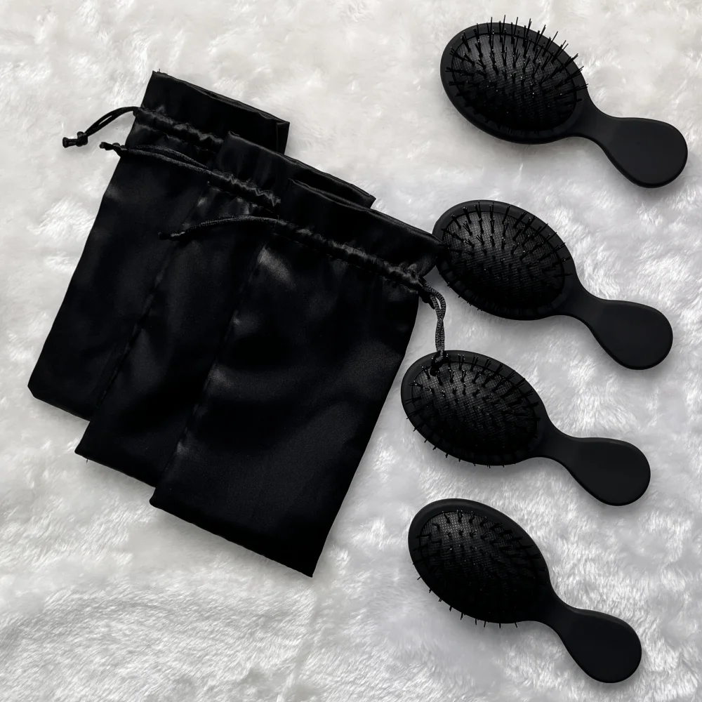 Custom logo ABS Silicon Hair Brush With Wide Tooth Detangling Comb Scalp Massager Shampoo Brush For Wet Dry Curly hair