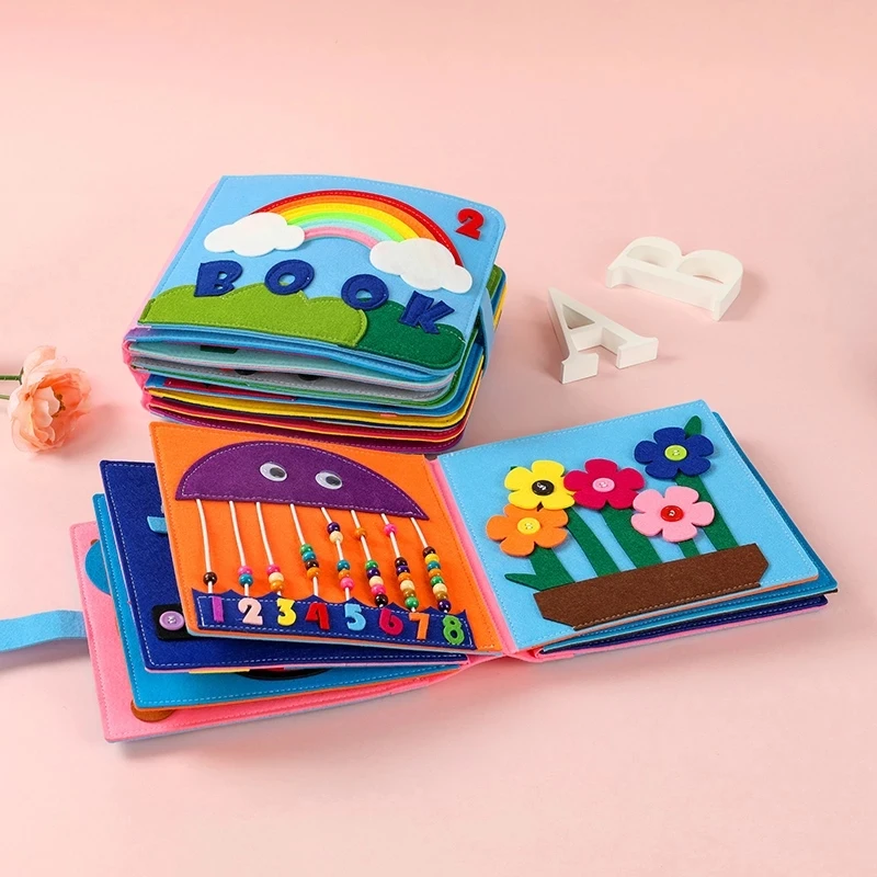 Infant Boys Girls Soft Books Toys Gifts Early Development Interactive Felt Cloth Book