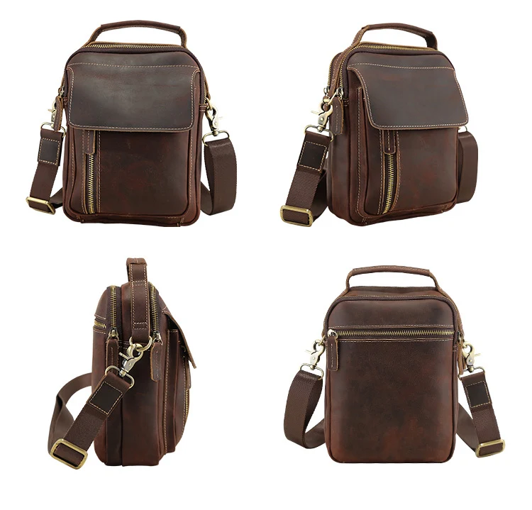 Tiding Retro Leather Men Customized Fashion New Shoulder Messenger Crossbody Bag