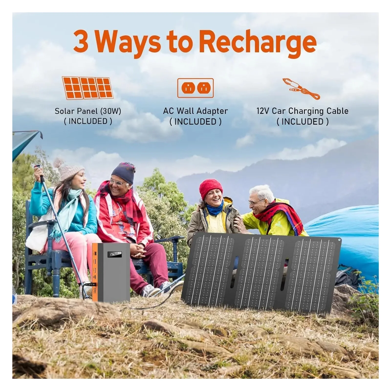 SenHuo30W Foldable Solar Panel AC Power Socket For Portable Mobile Power 65W 110V External Battery Pack 24000mAh