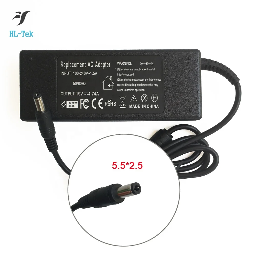 Laptop charger 90W 5525 19v 4.74a ac power adapter for ASUS F8 G50 K40 M40X P41 A105