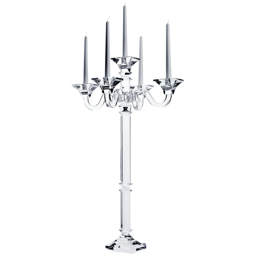 Latest nice 5 arms crystal candle holder for wedding favors