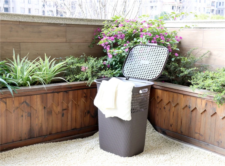 Plastic Laundry Basket Plastic Storage Basket Dirty Clothes Hampers with Handles Bathroom Clothes Storage Box