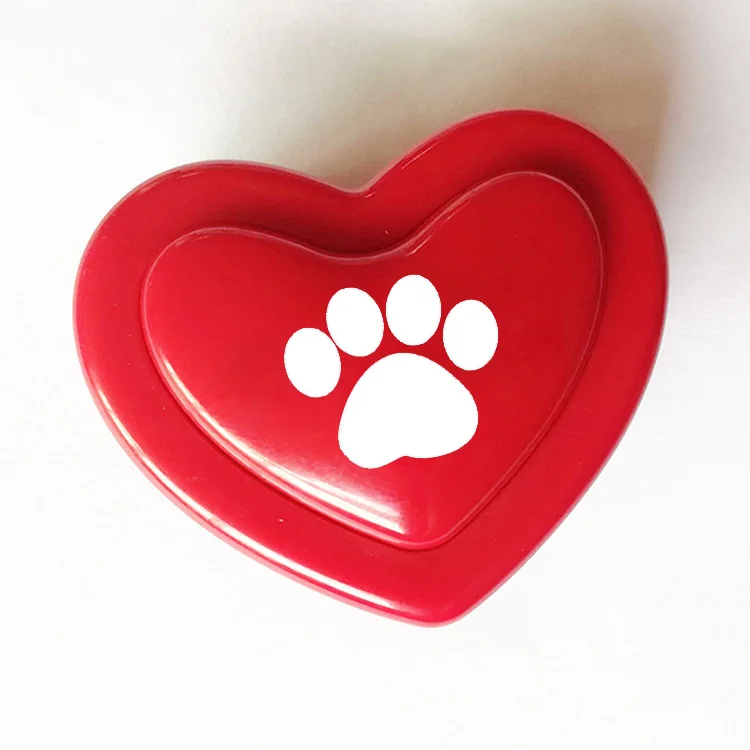 Small size stuffed toy music device talk dog button heart shaped sound box