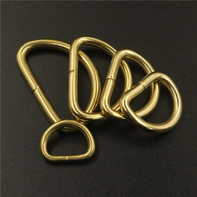 Solid Brass D-ring with seams brass D ring buckle for Handbag Strap Belt Purse Webbing Dog Collar Hardware